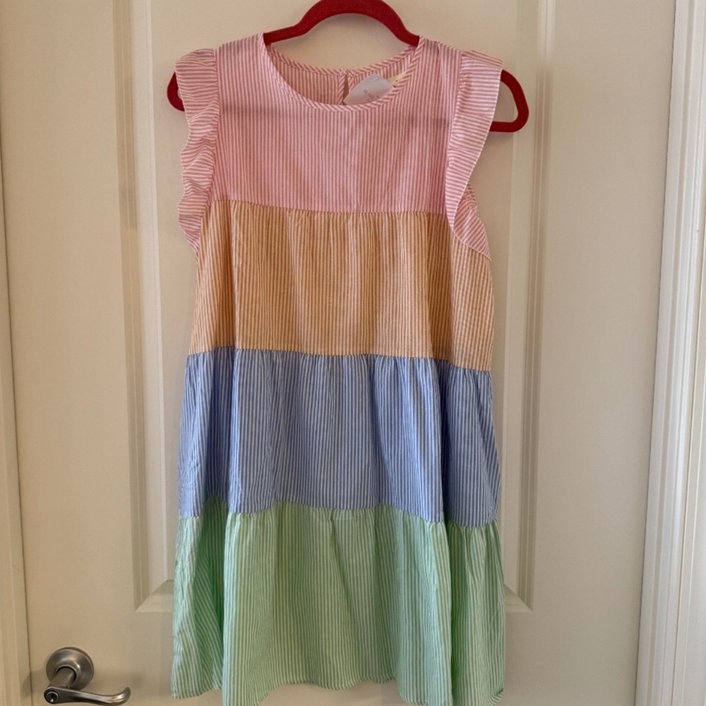 Colorful Striped Kids Dress